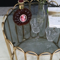 Table basse d'angle en verre et fil métallique doré, salon moderne, livraison gratuite