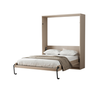 Cama Murphy Invisible que Ahorra Espacio, Cama Plegable de Pared de Dos Niveles con Estructura de Acero y Sofá para Dormitorio