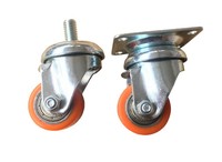 1 pouce 1.25 pouces 1.5 pouces 2 pouces chaise de bureau Orange polyuréthane robuste noyau en aluminium pivotant roue de meuble rigide
