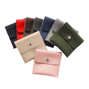 High End Custom Logo <b>Jewelry</b> Gift Bag Button PU Leather Luxury <b>Jewelry</b> Pouch with Logo - Product Image 5