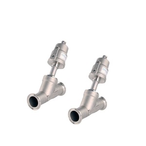 Vanne à siège incliné en acier inoxydable King, 10 bars, filetage mâle, régulation de débit, actionneur pneumatique normalement fermé - Product Image 1