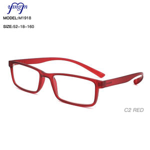 Lunettes de <span class=keywords><strong>lecture</strong></span> M1918 personnalisées <span class=keywords><strong>pour</strong></span> femme avec monture PC et branches TR90, style vintage rétro, finition mate, cordon de cou, couleur rouge - Product Image 1