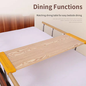 Letto da Degenza Manuale per Assistenza Domiciliare in Legno Massello con Ruote, Sponde di Sicurezza e Vassoio da Pranzo Dispositivo Medico per Uso Domestico - Product Image 4