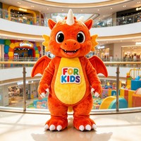 Costume de mascotte Leehom, marque OEM, personnalisé, dessin animé, animal, dragon orange, dinosaure, coque intérieure en mousse EVA, adulte, unisexe, pour artiste