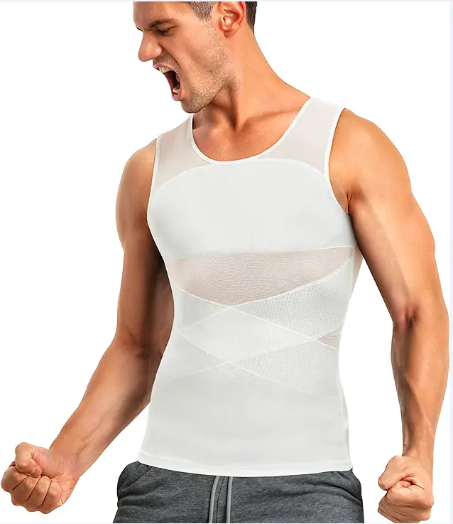 Herren Compression Shirt für Body Shaper Slimming Weste Enge Bauch Unterwäsche Tank Top