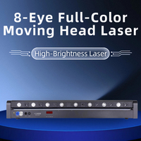 Barra de Luces Láser Móvil 8+8, Luz LED RGB de 80W, Láser Rojo de 638nm, Luz de Escenario con Efecto Activado por Sonido DMX para Discoteca, Club, KTV