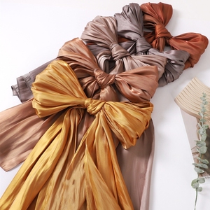 <span class=keywords><strong>JYL</strong></span>-Hijab floral para mujer, chal ligero de seda, crepé, arrugado, brillante, floral, musulmán, pañuelo para la cabeza - Product Image 2