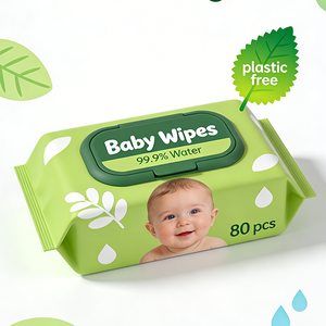Lingettes pour bébé en coton biodégradable et en bambou, à base d'eau, 99% d'eau, naturelles, sensibles, jetables, de qualité alimentaire, fabricant - Product Image 1