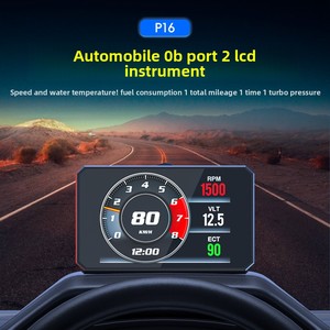 2025 plus récent OBD2 affichage de la tête P16s jauge numérique vitesse température de l'eau mètre écran TFT multi-fonction <span class=keywords><strong>HUD</strong></span> pour voitures horloge - Product Image 2