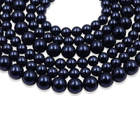 Perles de verre bleu foncé 818, 8 mm, forme ronde, haute brillance, pour accents de bijoux esthétique Cowgirl côtière