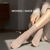 Chaussettes pour femmes en coton Pima, automne-hiver, anti-humidité, antibactériennes, déodorantes, boîte cadeau, chaussettes blanches mi-mollet M01
