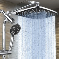 Ensemble de douche thermostatique haute pression, pommeau de pluie apparent avec douchette à main, fixation murale pour salle de bain domestique