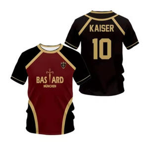 Maillot Du Vl Replika 애니메이션 블루 잠금 저지, 바스타드 뮌헨 프린트 블루 잠금 축구 셔츠, 코스프레 패션 스트리트웨어 - Product Image 4