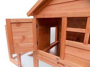 بيت أرانب فاخر من الخشب، مستلزمات الحيوانات الأليفة، منزل للحيوانات الصغيرة للاستخدام الداخلي والخارجي - Product Image 6