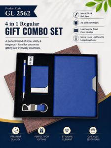 Coffret cadeau élégant avec carnet A5, stylo à bille magnétique, porte-cartes et porte-clés en similicuir pour les employés d'entreprise au quotidien - Product Image 4