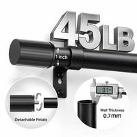 Supports de tringles à rideaux réglables en métal YIJIALE, 25 mm, 18-120 pouces, revêtement électrostatique anti-rouille