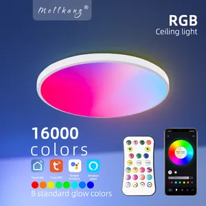 Inteligente casa casa quarto redondo alexa telefone celular escurecimento música rgb tuya wi-fi inteligente levou luz do teto sala de estar RGB luz do teto