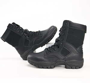 รองเท้าบูทหนังสีดำ SF733 แบบหุ้มข้อสูง ขายส่งจำนวนมาก - Product Image 4