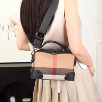 Sacs à main de luxe en lin à carreaux, sacs à main avec bandoulière unique, mini sac bandoulière, style Boston, sac pour femmes, sac pour femmes
