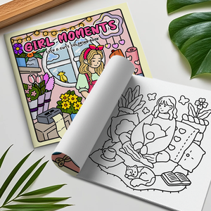 Un semplice libro da colorare da colorare in stile carino con serigrafia su carta patinata e carta artistica - Product Image 1