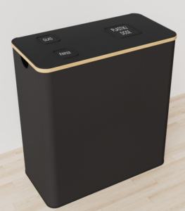 Bamboo Black Deposit Bottle Container Storage Basket Recycling <strong>Bin</strong> Bottle Collection with Carry Bag for Empty Flip Top Design - Product Image 3