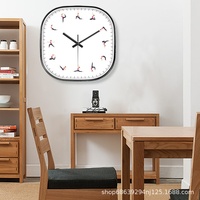 Jam Dinding Quartz Silent Sweep Needle Square Single Face Modern Minimalis Desain Sederhana Warna Dapat Disesuaikan Kreatif Ruang Tamu Gym