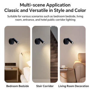 Lámpara de Pared Europea con Control Táctil, Proyector Ajustable de 360 Grados, Lámpara de Pared para Hotel, Baño, Esquina de Dormitorio, Iluminación de Pared - Product Image 6