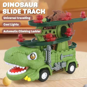 Juguetes Educativos, Pista Deslizante Eléctrica, Camión de Dinosaurios, Forma de Rueda de la Fortuna, Patos Deslizantes, Carrera con Luz y Música, Juguete Eléctrico - Product Image 2