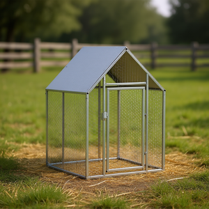 Gallinero Grande y Resistente de Acero Galvanizado Plateado, Jaula para Animales - Product Image 2