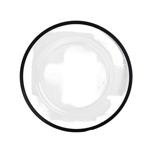 Assiette à fruits transparente en plastique écologique de style européen moderne et luxueux, avec motif végétal et bord doré - Product Image 1