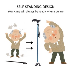 Customized Nordic light Led light 3 rubber feet cover Adjustable folding old Canes for elderly people - Product Image 6