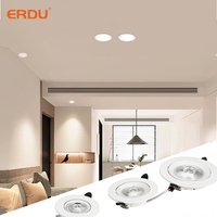 Spot LED encastré moderne 5W en aluminium pour bureau à domicile, avec autofocus, angle de faisceau réglable à 30°, indice de protection IP20, garantie 3 ans