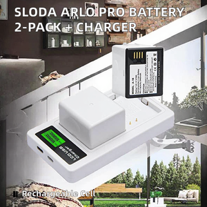 Batterie de caméra de sécurité SLODA, lot de 2, remplacement pour <span class=keywords><strong>Arlo</strong></span> <span class=keywords><strong>Pro</strong></span>/Pro2 VMA4400 A-1 Li-ion rechargeable [2440mAh] blanc - Product Image 2