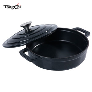 Marmite ronde en fonte émaillée de 24 cm pour fruits de mer, compatible induction, pour restaurants et fournitures de cuisine en gros - Product Image 1