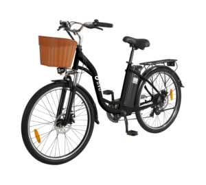 Vélo électrique pour femme, 26 pouces, batterie lithium amovible, panier et porte-bagages, pour les trajets quotidiens en ville - Product Image 2