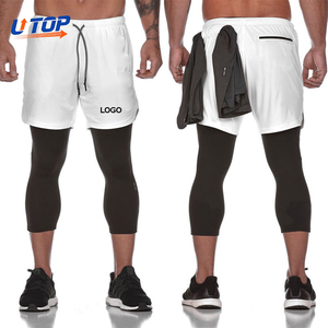 Custom Logo Fitness Blank 2 in 1 Mens Workout Track <strong>Jogger</strong> Pants With Inner Pocket Running Double Layer Training Gym Pants - Product Image 1