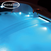 Spa extérieur de luxe pour 6 personnes en acrylique avec jets de massage corporel complet, éclairage d'ambiance LED et certification CE/ETL.