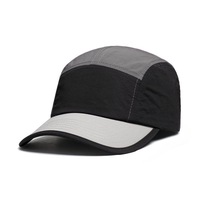 Casquette de camping vintage à séchage rapide, color block, style baseball, 5 panneaux, pour le travail, l'escalade en extérieur, protection solaire et imperméable