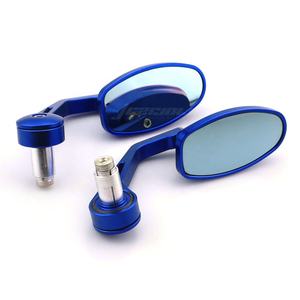 Miroirs latéraux de guidon de moto en aluminium CNC ovales à extrémité de guidon, verre bleu convexe pour <span class=keywords><strong>Yamaha</strong></span> <span class=keywords><strong>YZF</strong></span> R1 R6 R3 R25 R15 V3 <span class=keywords><strong>R125</strong></span> - Product Image 4