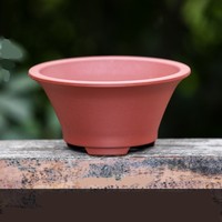Dia.17.7cm H.8.2cm plastique classique rond bonsaï pot succulent planteur en plastique cactus pot avec bord