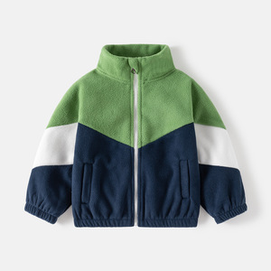 Vêtements pour enfants OEM, nouvelle <span class=keywords><strong>veste</strong></span> en polaire pour l'automne, <span class=keywords><strong>veste</strong></span> décontractée pour garçons, <span class=keywords><strong>veste</strong></span> à col montant avec couleurs assorties - Product Image 3