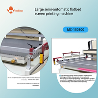 Meichao Nueva Máquina de Serigrafía Semiautomática Ajustable y Programable de 1 Estación con Cama Plana y Control PLC, Impresora Grande