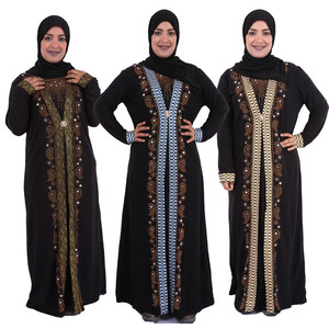 Abaya D-01 de Lentejuelas de Diamantes Lujosa y Transpirable, Vestido Islámico Informal de Verano 2024, Ropa Musulmana Tradicional Elegante para Mujer - Product Image 5