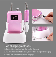 Machine à ongles électrique professionnelle 35000 tr/min, lime à ongles portable rechargeable avec moteur sans noyau pour le retrait du vernis gel