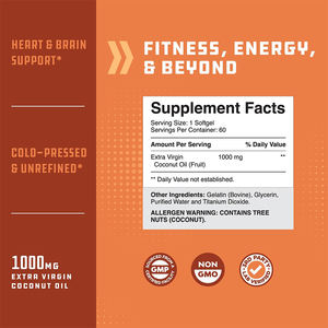 Capsules d'huile de coco à prix réduit pour adultes, soutien à la gestion du poids, santé intestinale, capsules d'huile de coco - Product Image 3