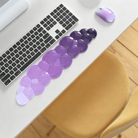 Repose-poignets ergonomique pour clavier, personnalisé, en forme de nuage transparent, dégradé violet, résistant à l'eau, pour cadeaux de bureau d'été