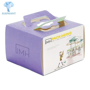 Caja de Pastel Personalizada con Ventana y Asa de Papel para Cumpleaños, Impresa a Medida, de 6, 8, 12 Pulgadas, 10x10 - Product Image 3