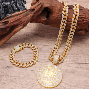 Collier pendentif mode Hip Hop européen et américain Bijoux en alliage de zinc personnalisés Bijoux hiphop de style cubain chaud - Product Image 2