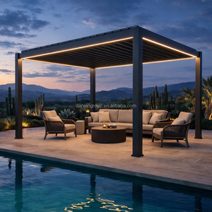 Pérgola de Techo Ajustable de Alta Resistencia, Impermeable, de Aluminio, para Jardín, Resistente al Viento, para Patio Trasero - Product Image 4
