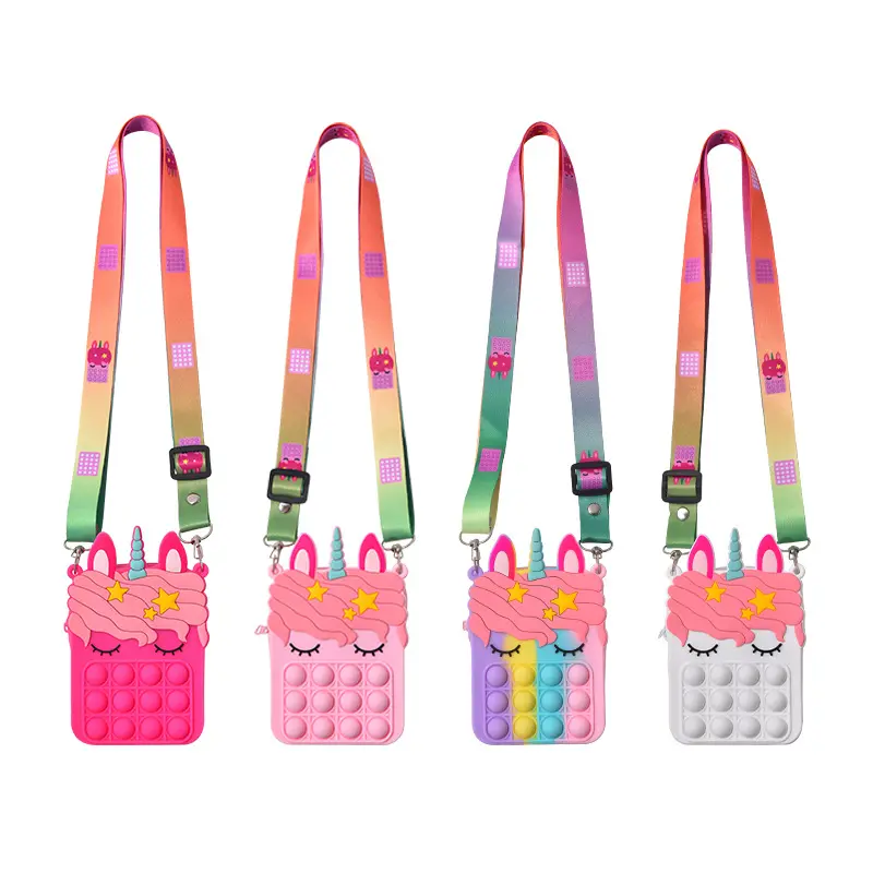Lovely Popping bag Unicorn Popper pop purses fidget pop bags poppet fidget coin handbag school bubble duck bag toy